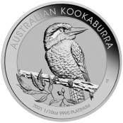 Kookaburra 1/10 oz Platin 2021 - Motivseite der attraktiven Münze der Perth Mint