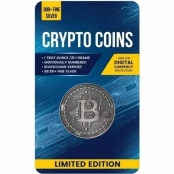 Bitcoin 1 oz Silver Antique Coin - Front