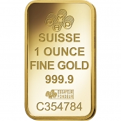 Goldbarren 1 oz Fortuna - Logo und Gewicht