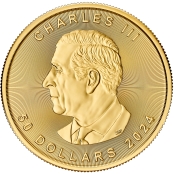 Maple Leaf 1 oz Gold, Rückseite mit Porträt der englischen Königin Elisabeth II 