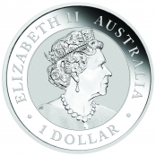 Koala 1 oz Silber 2021 - Auf der Wertseite ist traditionell Elizabeth II abgebildet