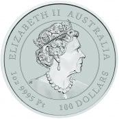 Lunar III -  Ochse 1 oz Platin 2021 - Wertseite der einmaligen Silbermünze der Perth Mint