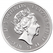 Queen's Beasts Completer Coin 2 oz Silber 2021 - Wertseite