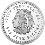 Aztekenkalender 5 oz Silber - Rückseite