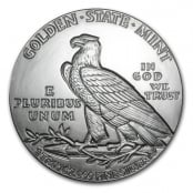 Indian Head 1 oz Silber, auf der Rückseite ist ein stehender Adler mit Olivenzweig abgebildet.