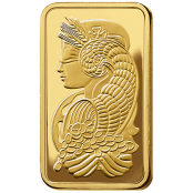 Goldbarren 100 Gramm Fortuna - Motivseite mit Lady Fortuna