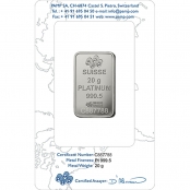 Platinum Bar 20 Gram PAMP Suisse 