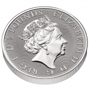 Queen's Beasts Completer Coin 2 oz Silber 2021 - 3d Rückseite