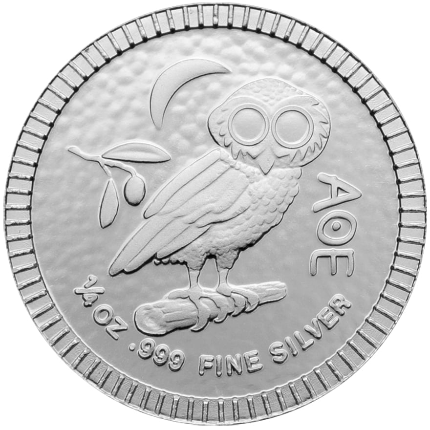 Athenian Owl 1/4 oz silver from the New Zealand Mint (Niue)